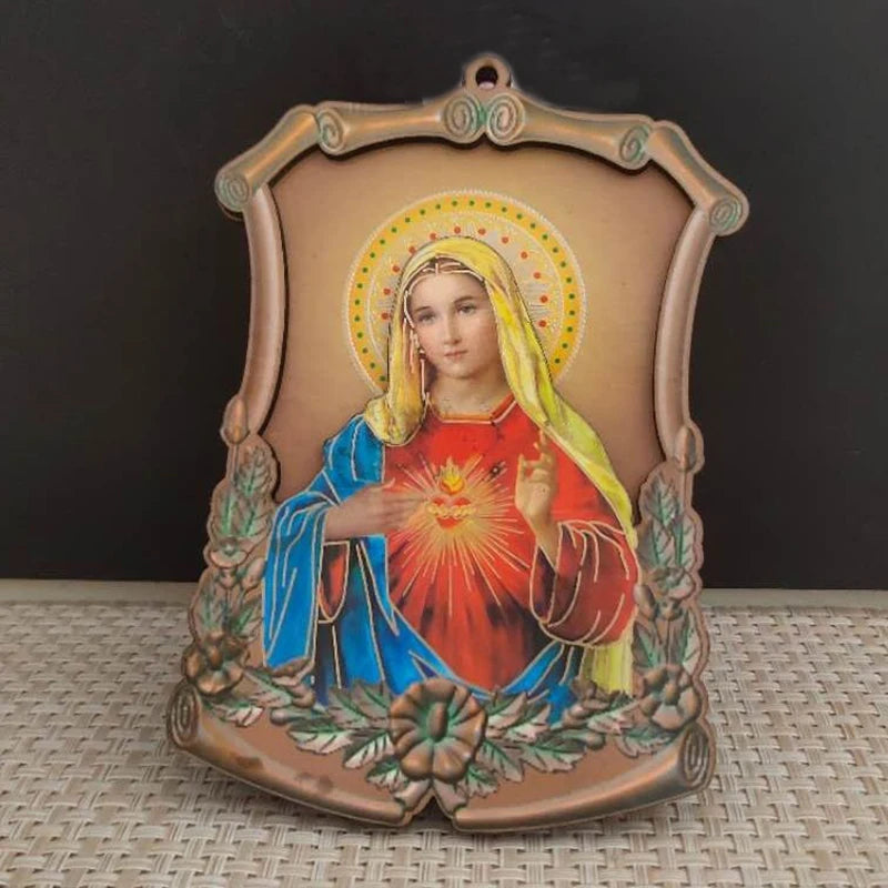 Ícone Religioso de Madeira - Decoração Católica