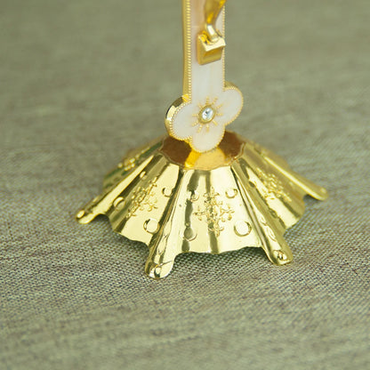 crucifixo de mesa com base dourado