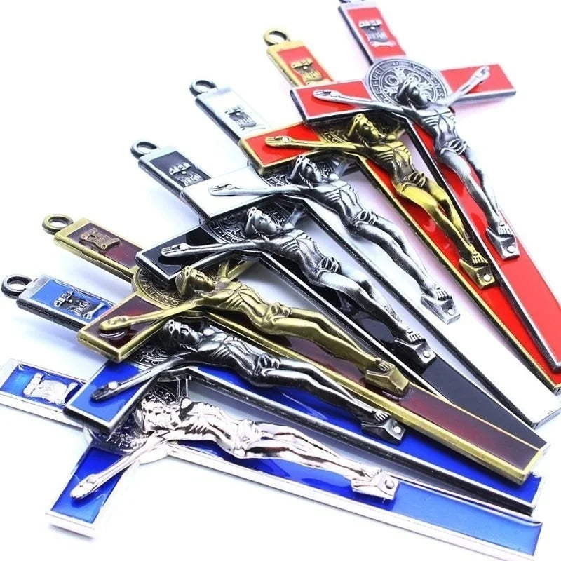 Jesus em pé Cruz Crucifixo Parede, Relíquias da Igreja, Casa Antiga, Decoração Capela, 1Pc