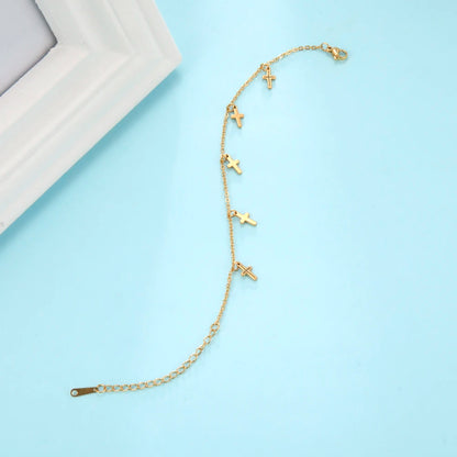 Pulseira Feminina com Pingente de Cruz