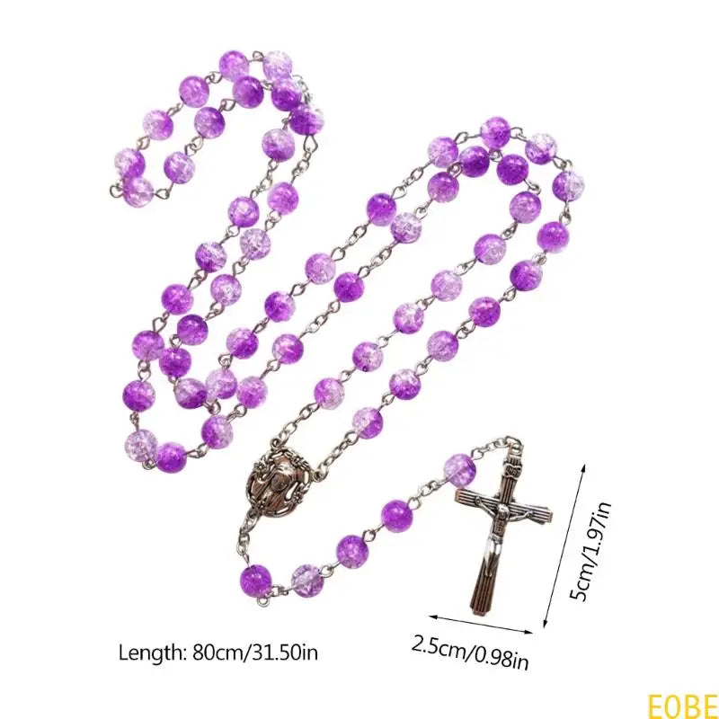 Terço Elegante com Contas Roxas