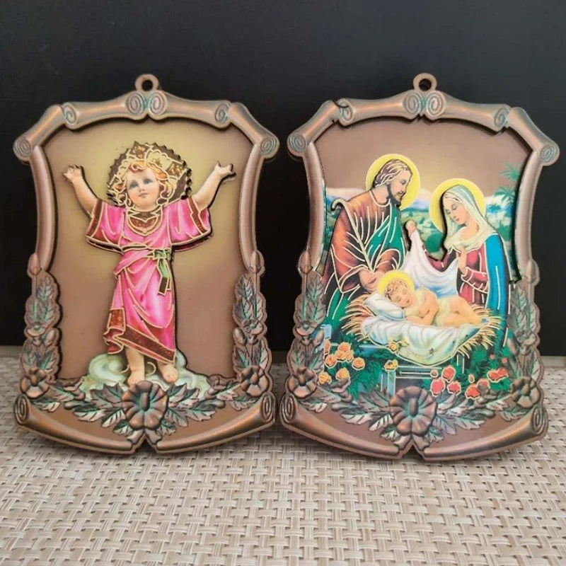 Ícone Religioso de Madeira - Decoração Católica