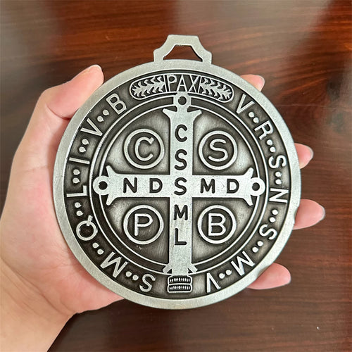 Medalha de São Bento Prata para Parede