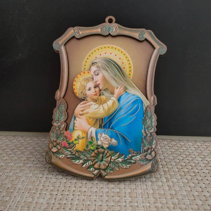 Ícone Religioso de Madeira - Decoração Católica