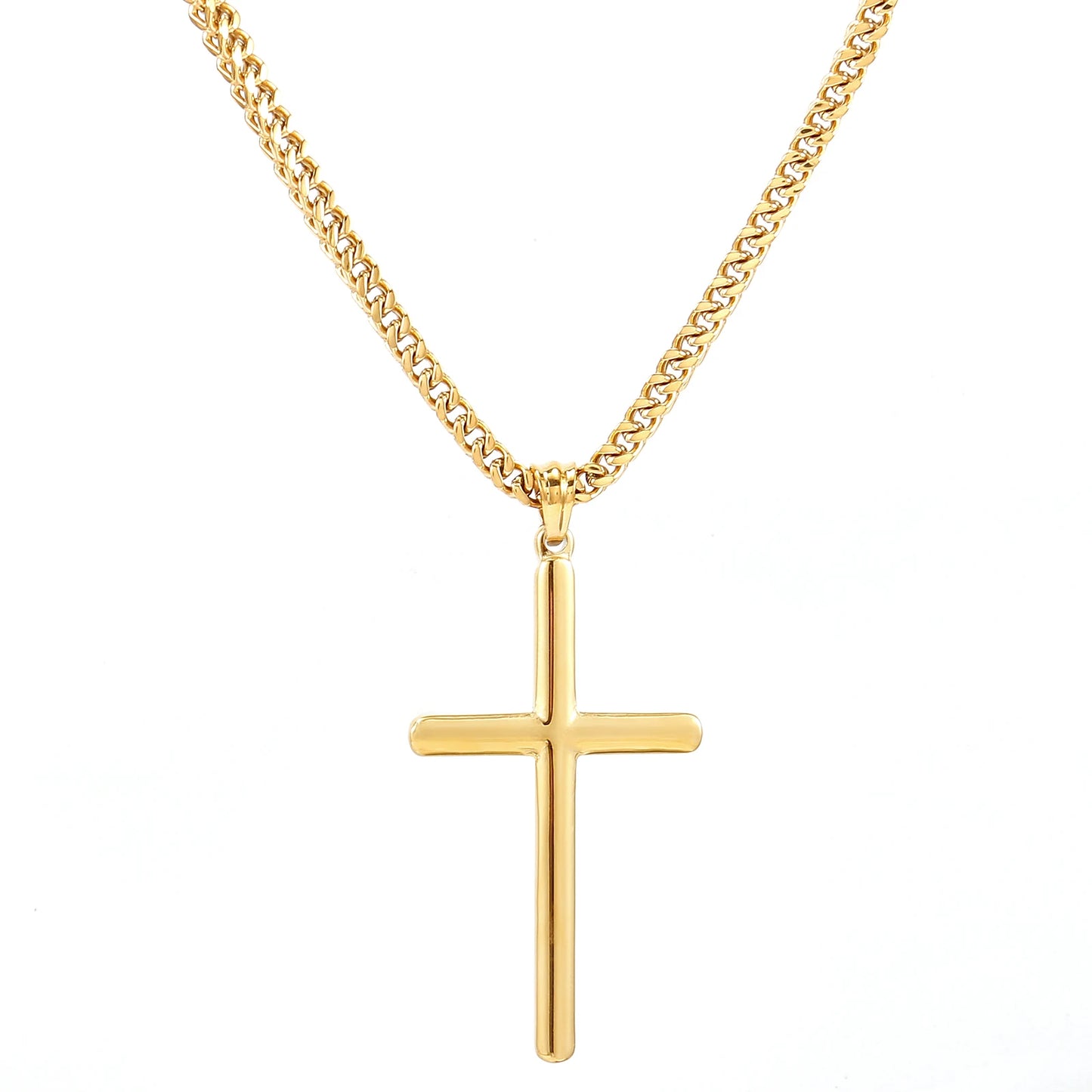 colar de cruz dourado