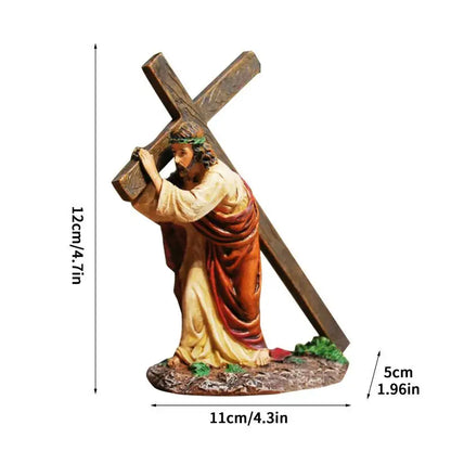 Estátua de crucifixo Jesus Crosss Estátua de resina Figura de Cristo Acessórios religiosos católicos Decoração