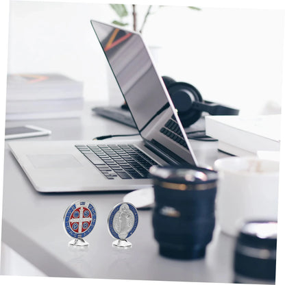 Ornamentos de Mesa Medalha São Bento em Liga de Metal