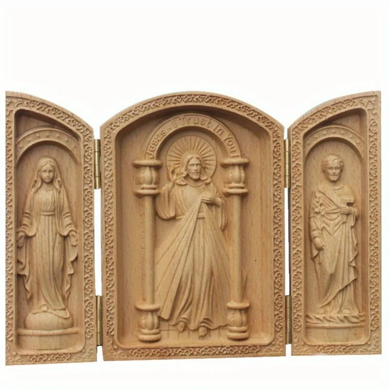 Católica Sagrada Mini Mesa Balanço, Madeira De Faia, Balanço Do Carro, Jesus São José Artesanato, Presente Cristão, Acessórios de Decoração, 10cm