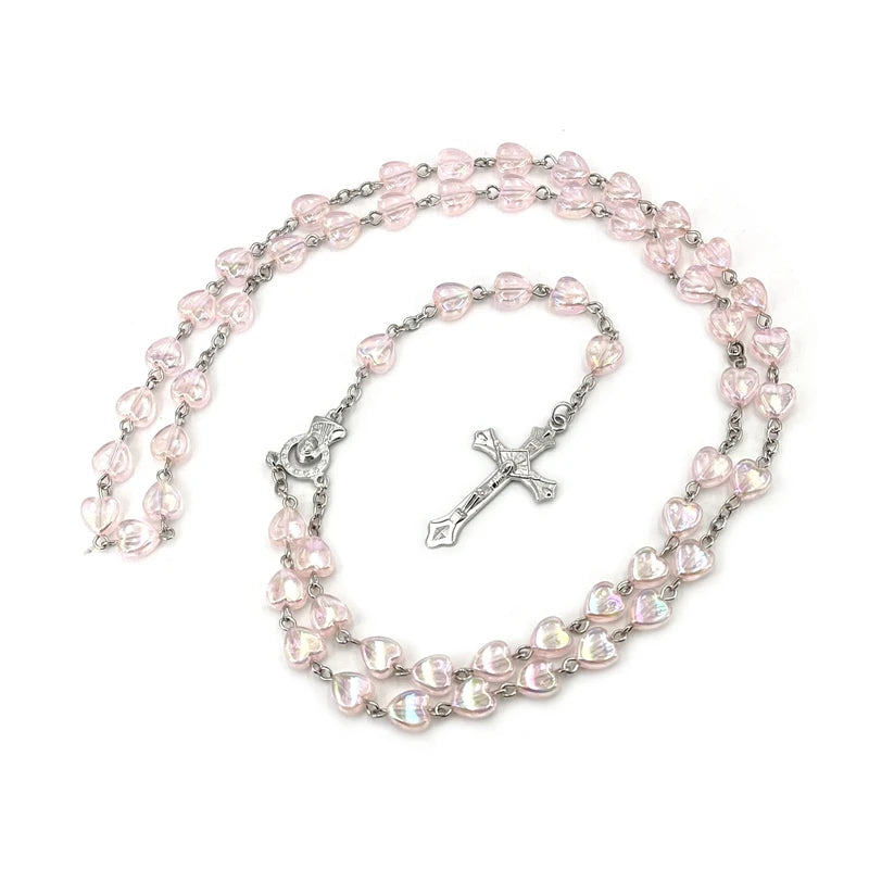 Terço Nossa Senhora Coroada de Estrelas com Contas de Coração