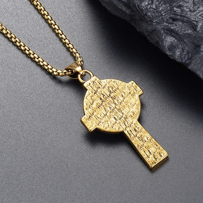 Colar Cruz Jesus em Aço Inoxidável Vintage para Homens