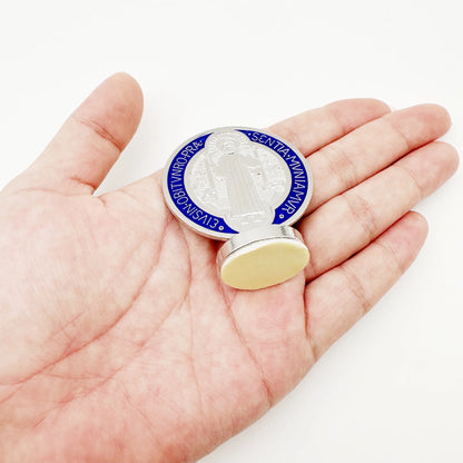 Ornamentos de Mesa Medalha São Bento em Liga de Metal