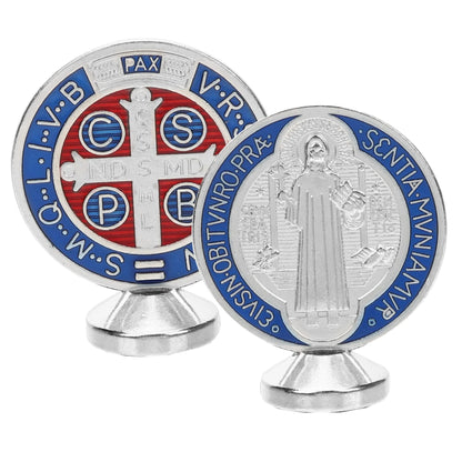 Ornamentos de Mesa Medalha São Bento em Liga de Metal