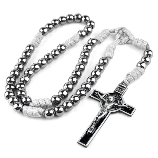 Terço Masculino de Paracord com Cruz de São Bento