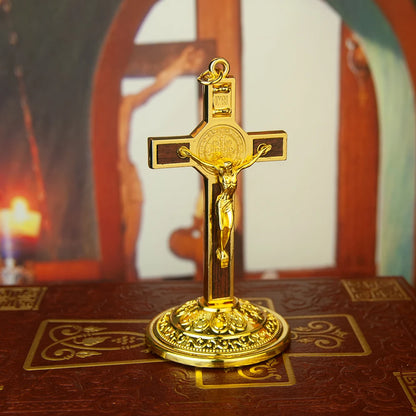 Crucifixo de Mesa em Metal 9cm