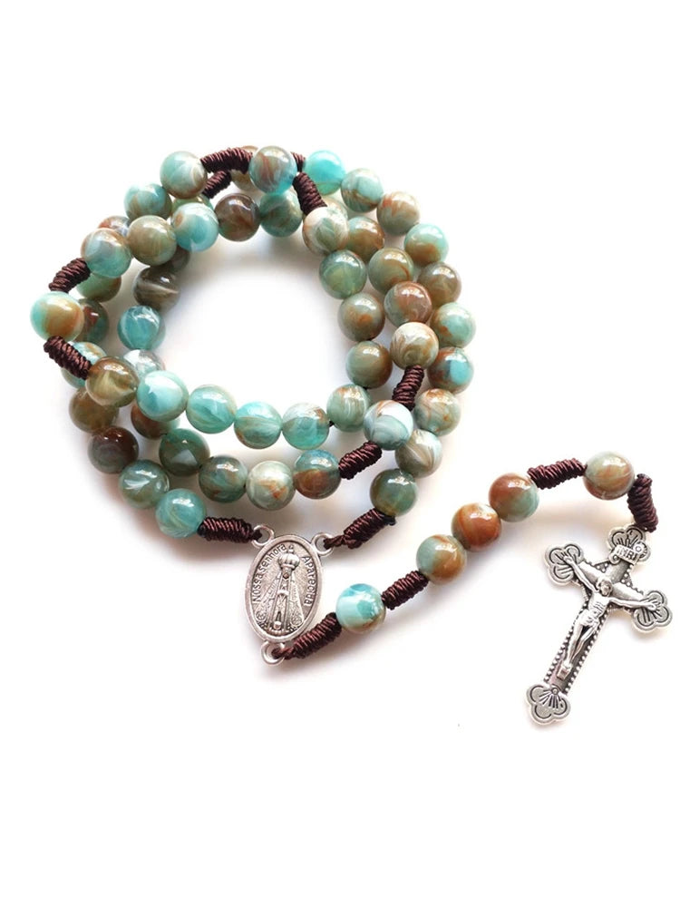 Terço de Nossa Senhora Aparecida com Contas de Acrílico – 60 cm