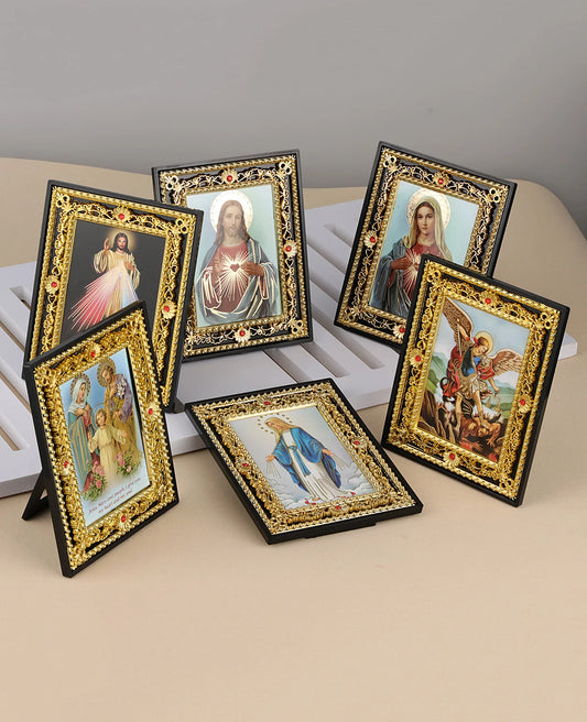 Diyalo religioso de madeira st. michael sagrada família sagrado coração divino misericórdia nossa senhora santos imagens ícones quadro decoração presentes