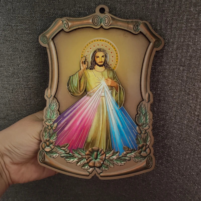 Ícone Religioso de Madeira - Decoração Católica