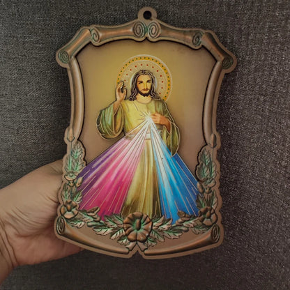 Ícone Religioso de Madeira - Decoração Católica