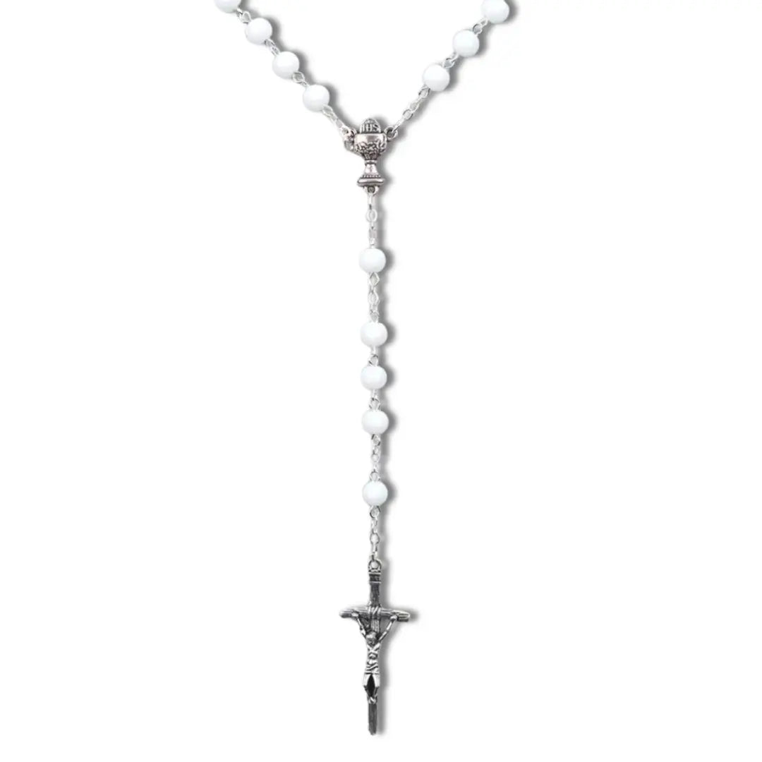 terço branco, terço da eucaristia