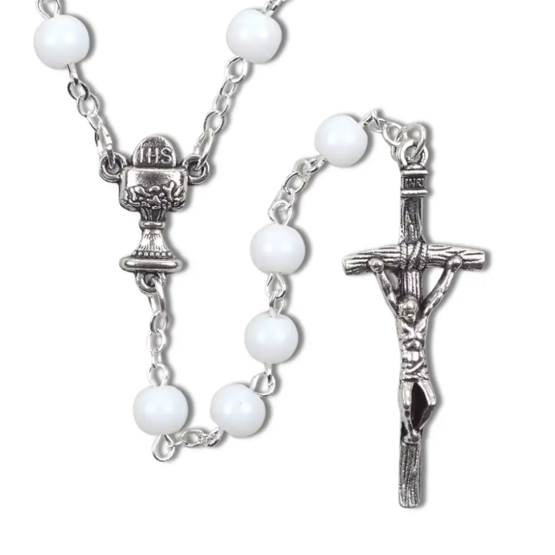 terço branco, terço da eucaristia