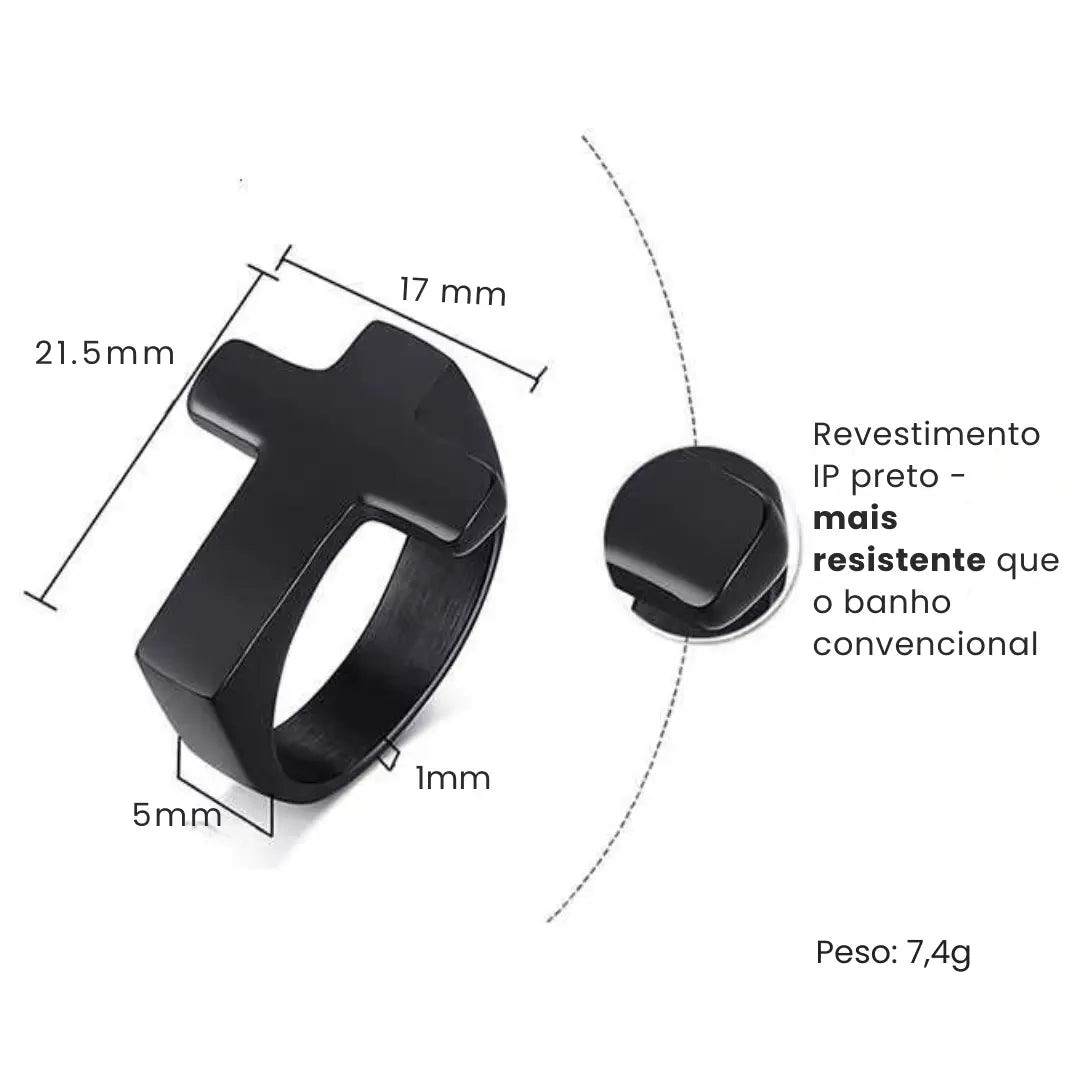 anel de cruz masculino