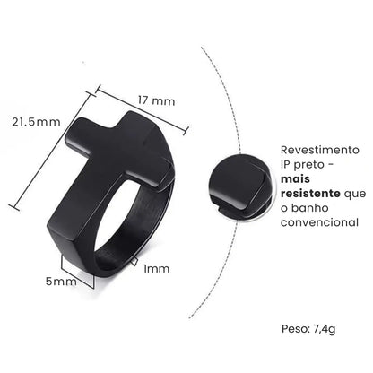 anel de cruz masculino