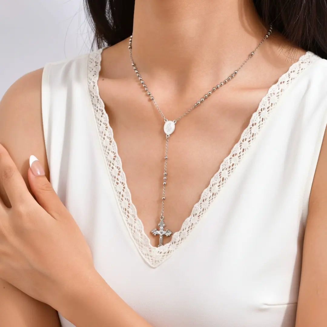 colar terço feminino