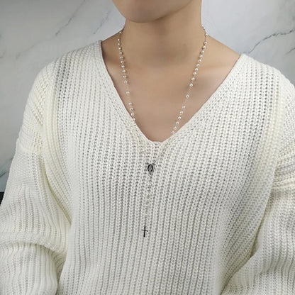 terço feminino, terço de pérola, terço branco, Terço de Nossa Senhora das Graças, colar terço