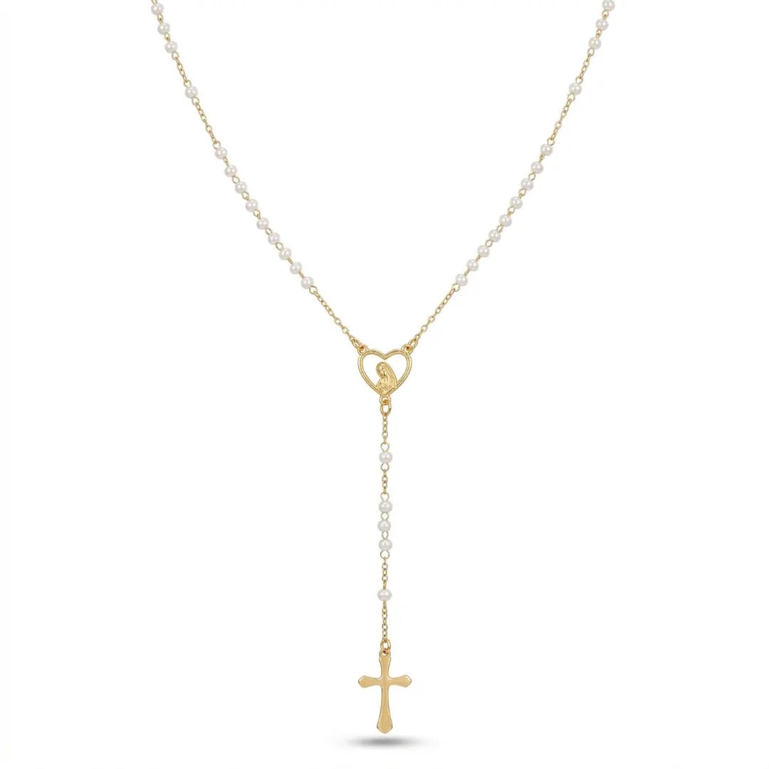 colar terço feminino delicado