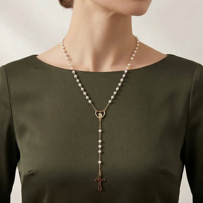 colar terço feminino delicado