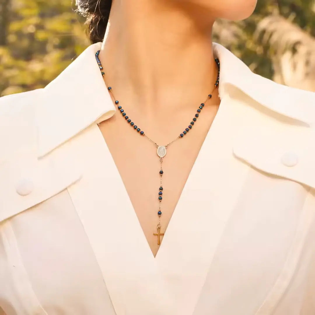 colar terço feminino