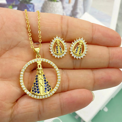 colar e brincos nossa senhora aparecida
