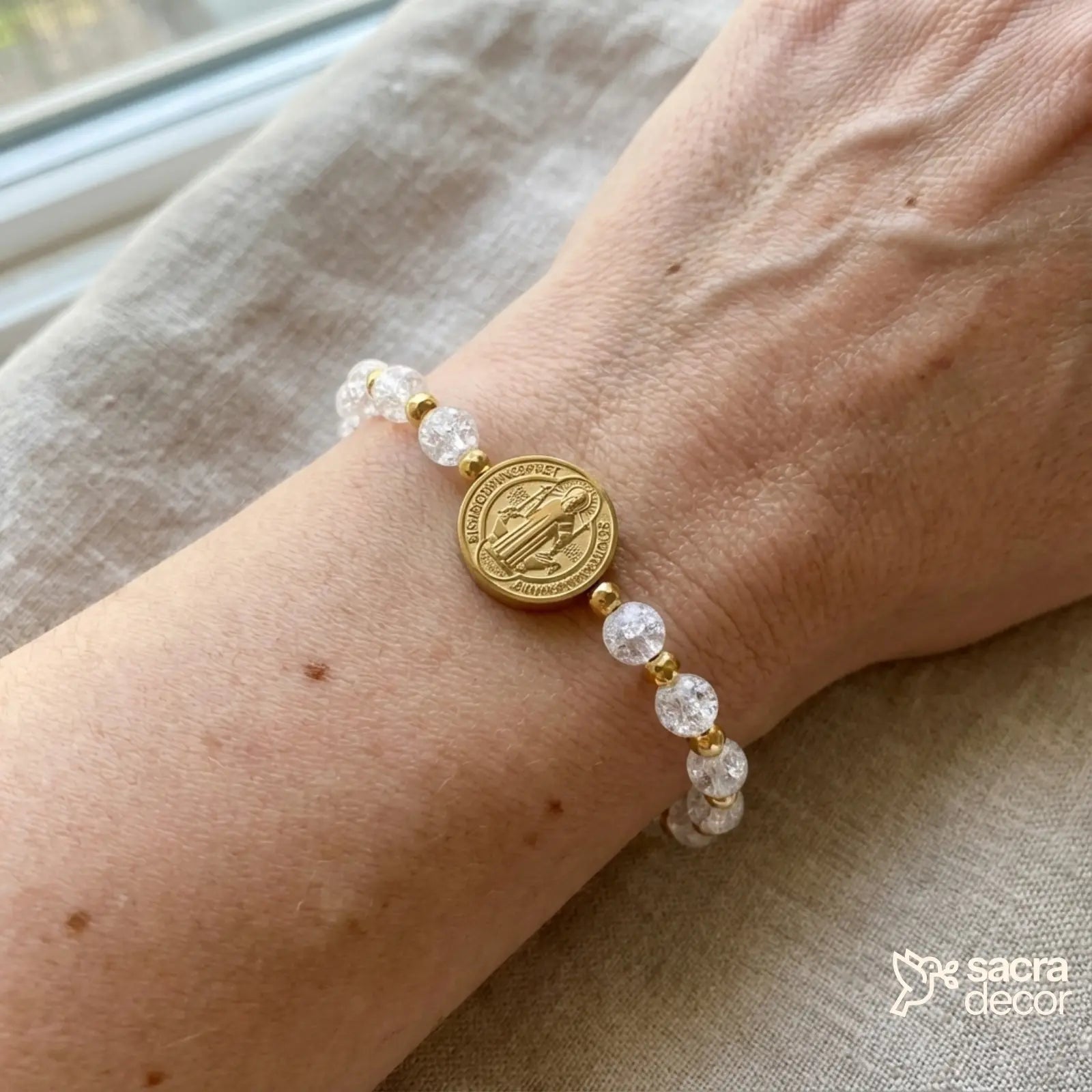 Pulseira Feminina São Bento com Cristais