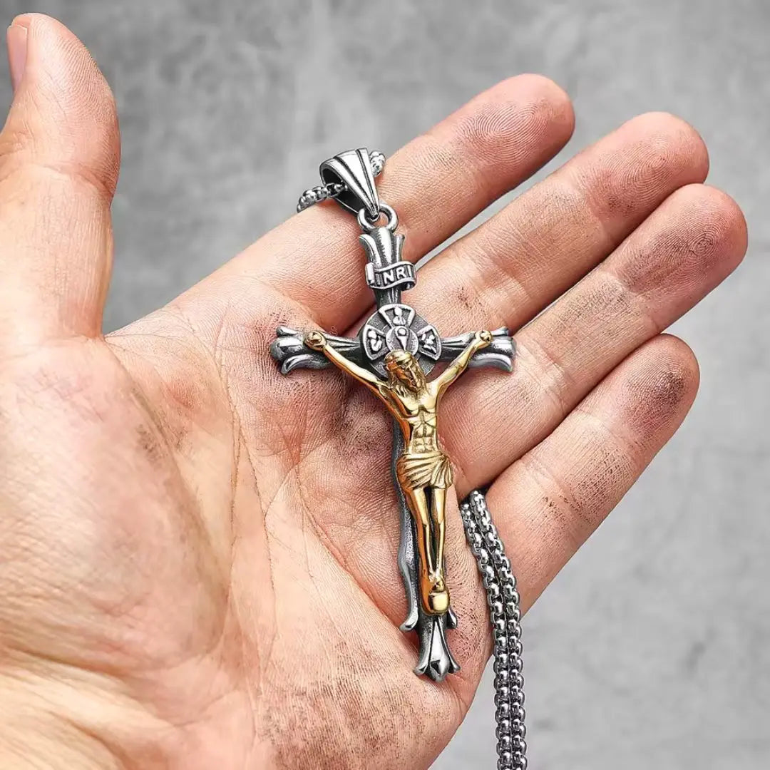 colar crucifixo masculino