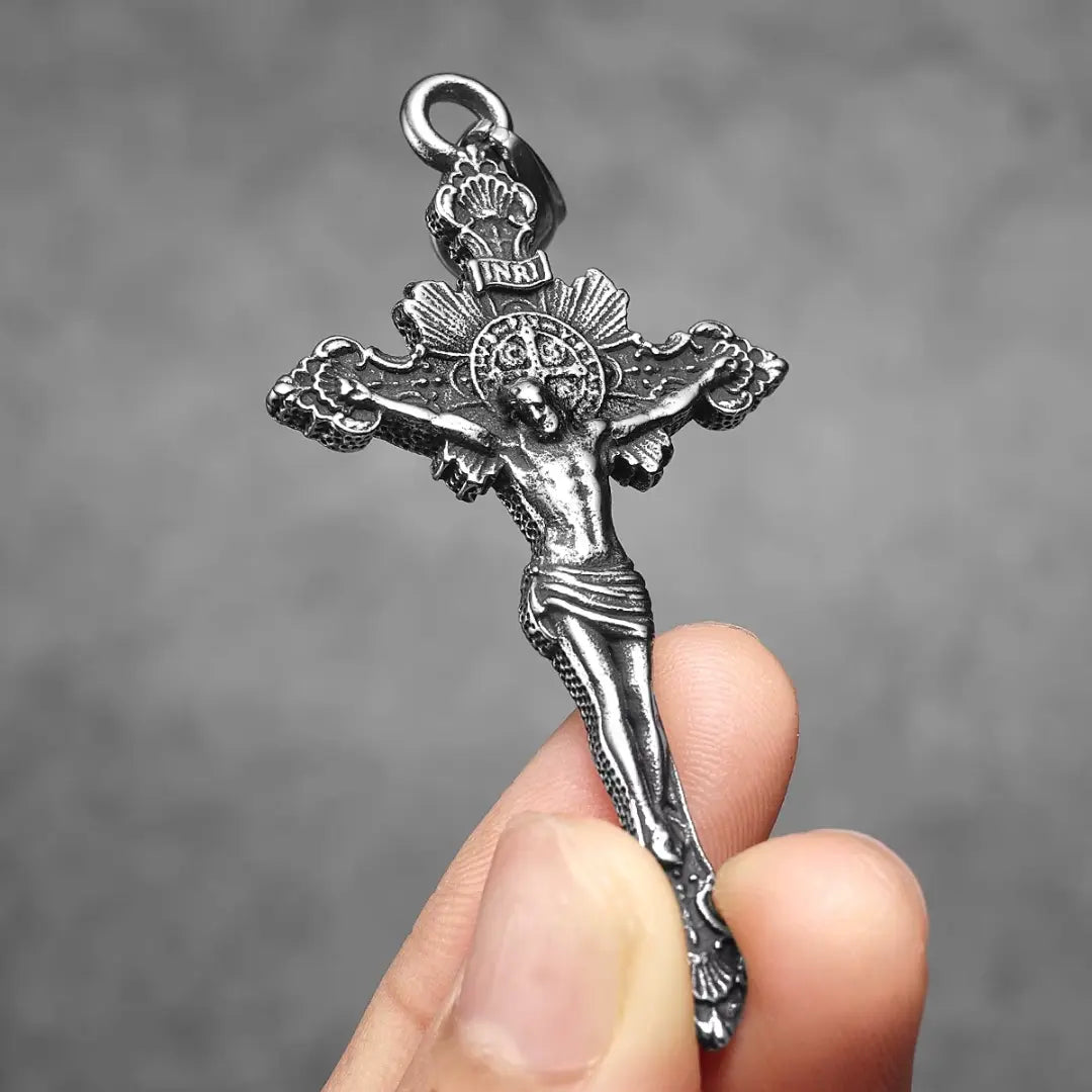 Crucifixo Colar Masculino Prata Modelo Essência Divina