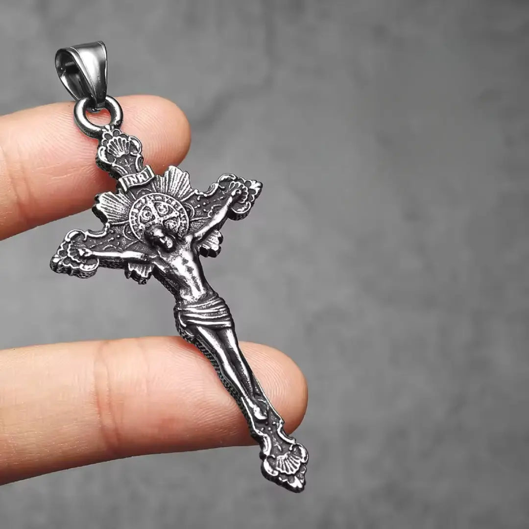 Crucifixo Colar Masculino Prata Modelo Essência Divina