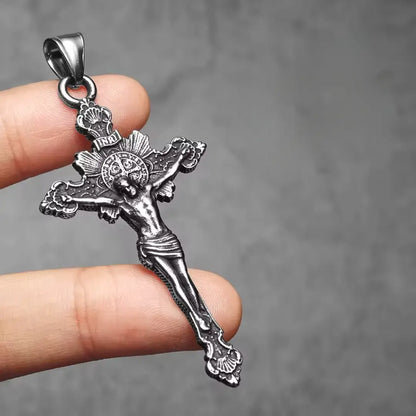 Crucifixo Colar Masculino Prata Modelo Essência Divina