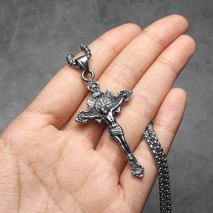Crucifixo Colar Masculino Prata Modelo Essência Divina