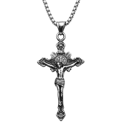 Crucifixo Colar Masculino Prata Modelo Essência Divina