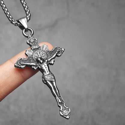 Crucifixo Colar Masculino Prata Modelo Essência Divina