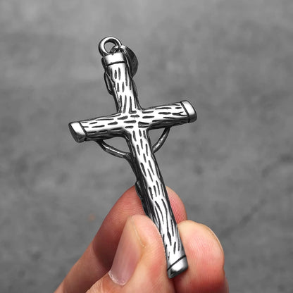 Crucifixo Colar Masculino Prata Modelo Veritas