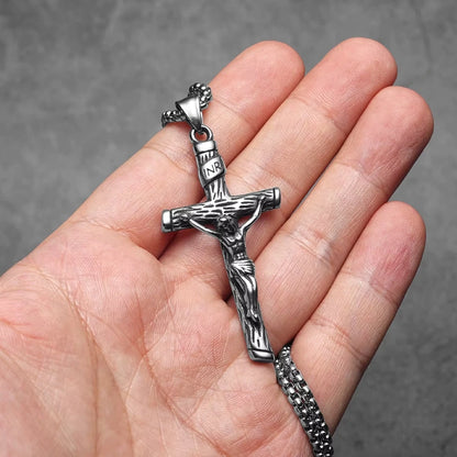 Crucifixo Colar Masculino Prata Modelo Veritas
