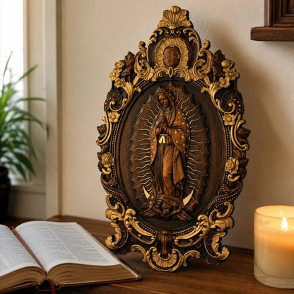 Imagem de Nossa Senhora de Guadalupe em Madeira de Faia Europeia 50cm