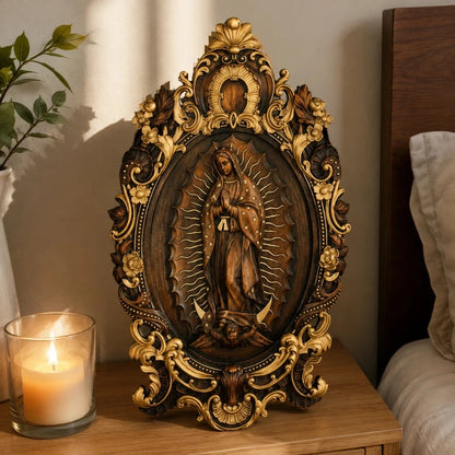 Imagem de Nossa Senhora de Guadalupe em Madeira de Faia Europeia 50cm