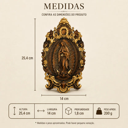 Imagem de Nossa Senhora de Guadalupe em Madeira de Faia Europeia 25cm