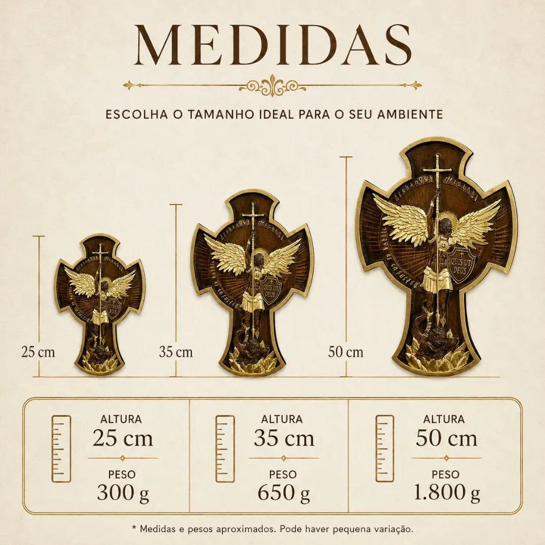 Imagem de São Miguel Arcanjo em Madeira de Faia Europeia com Detalhes Dourados