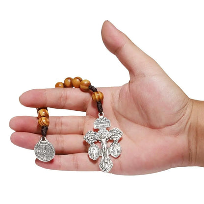 mini terço, terço compacto, Terço de São Bento, terço de madeira, terço do perdão