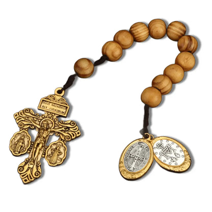 mini terço, terço compacto, terço de madeira, terço do perdão