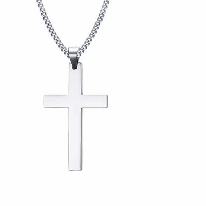 Colar Masculino Cruz em Aço Inoxidável
