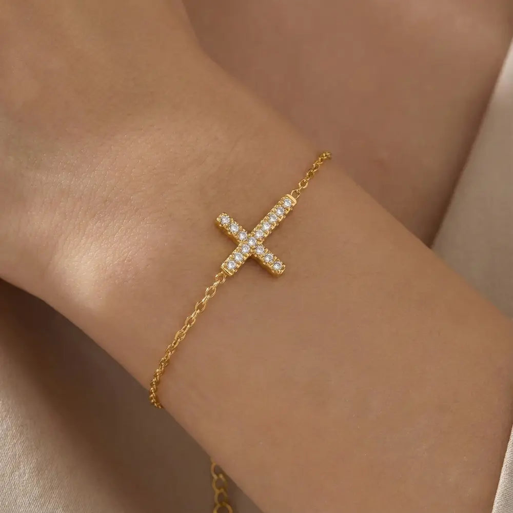 pulseira feminina com cruz